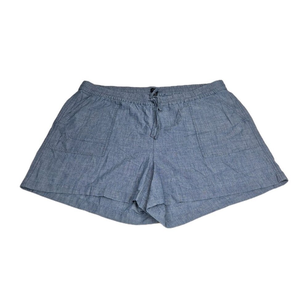 J.Crew Women's Shorts Size XXL linen blend drawstring Shorts Blue Denim (56)